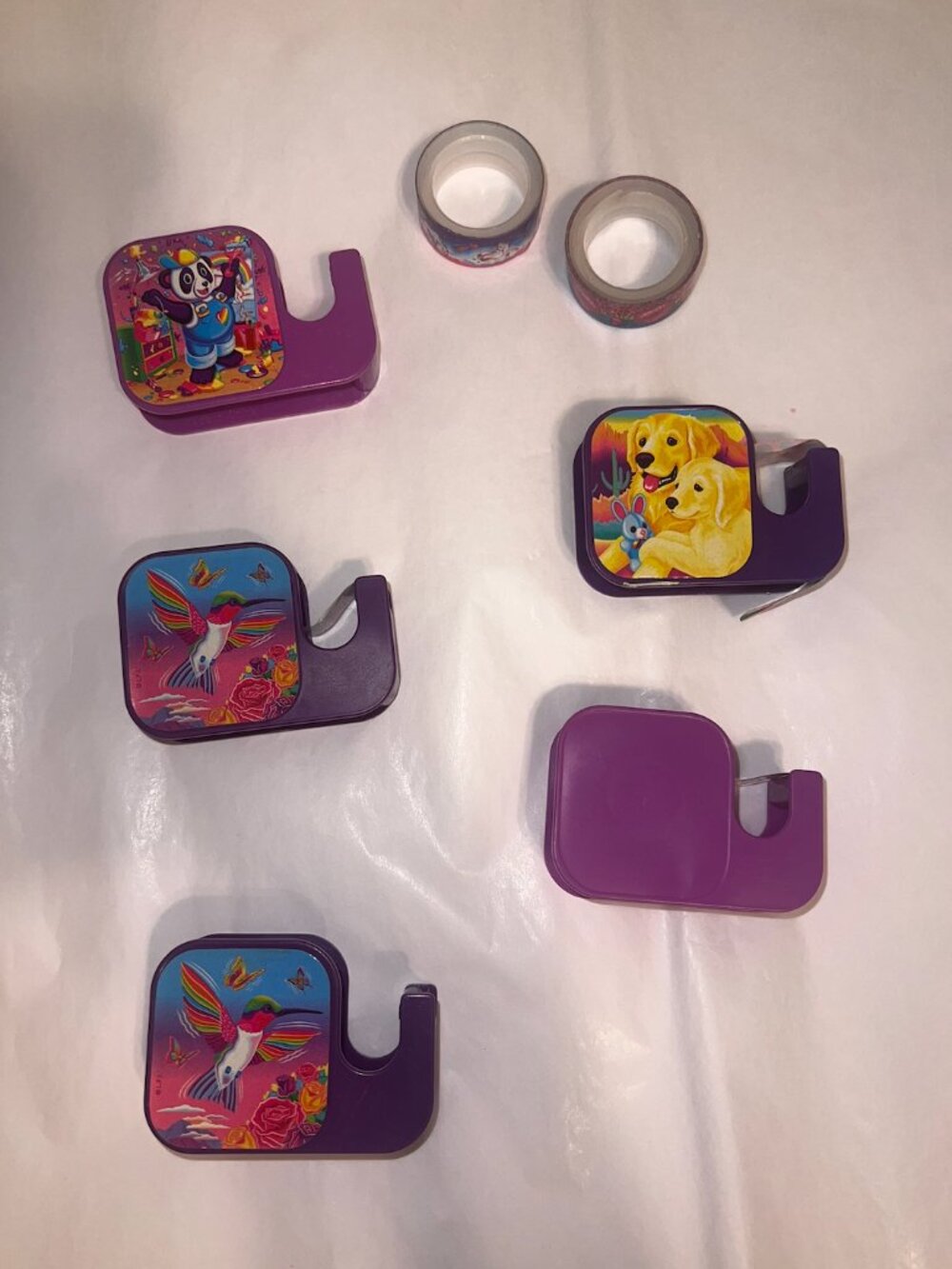 Lisa Frank Tape dispensers with tape